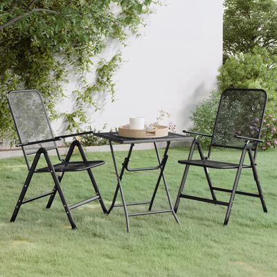vidaXL 3 Piece Garden Dining Set Expanded Metal Mesh Anthracite,  vidaXL 3 Piece Garden Dining Set Expanded Metal Mesh Anthracite