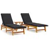 vidaXL 3 Piece Garden Lounge Set Poly Rattan&Solid Wood Acacia