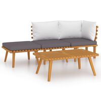 vidaXL 4 Piece Garden Lounge Set with Cushions Solid Wood Acacia,  vidaXL 4 Piece Garden Lounge Set with Cushions Solid Wood Acacia