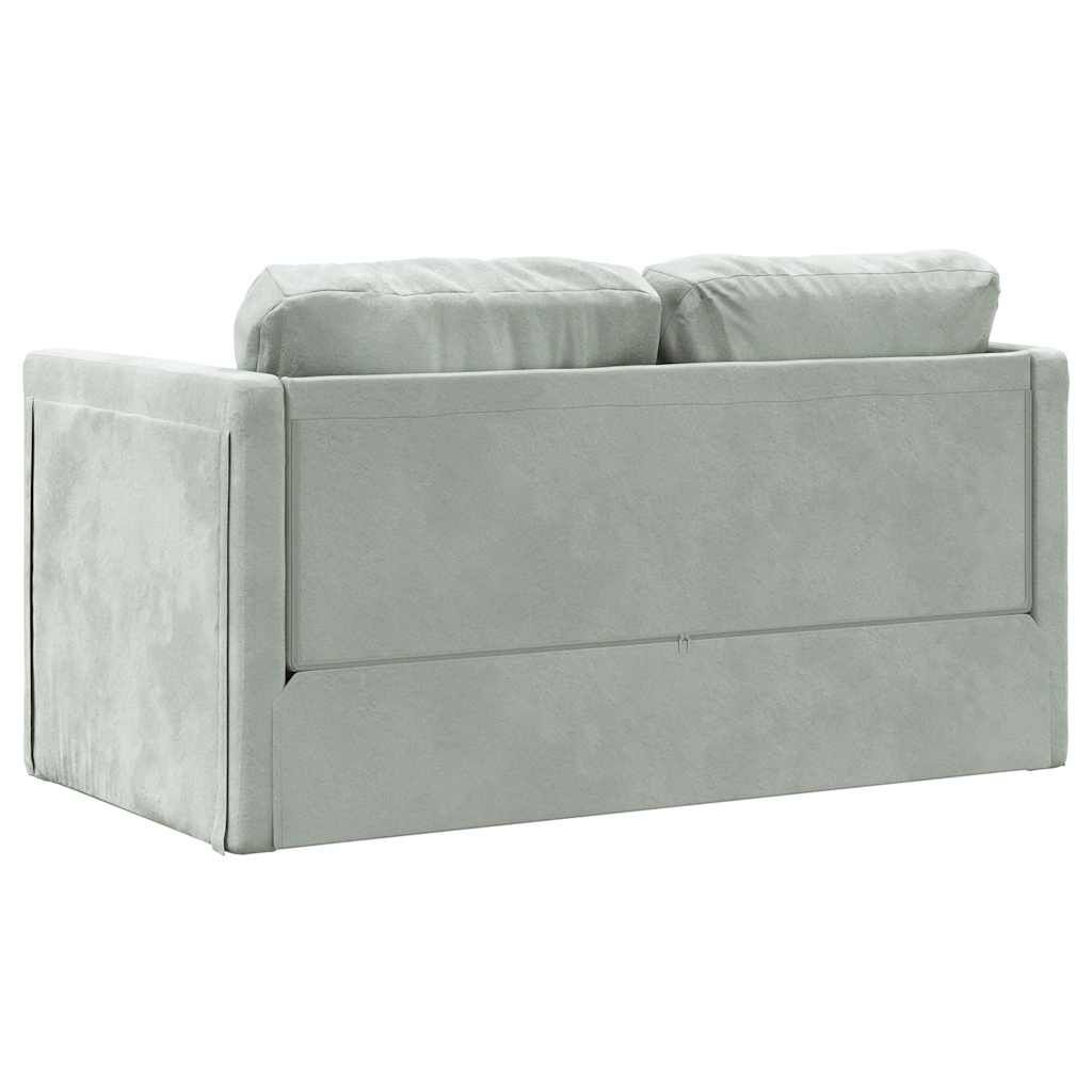 vidaXL Floor Sofa Bed 2-in-1 Light Grey 122x204x55 cm Velvet, light grey vidaXL Floor Sofa Bed 2-in-1 Light Grey 122x204x55 cm Velvet