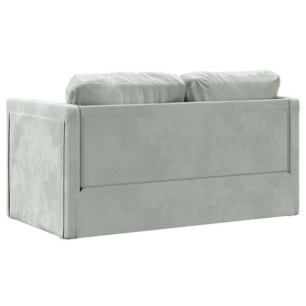 vidaXL Floor Sofa Bed 2-in-1 Light Grey 122x204x55 cm Velvet
