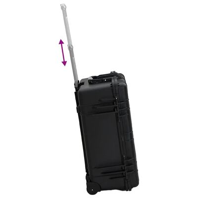 vidaXL Wheeled Flight Case Black 58x45x27 cm PP,  vidaXL Wheeled Flight Case Black 58x45x27 cm PP