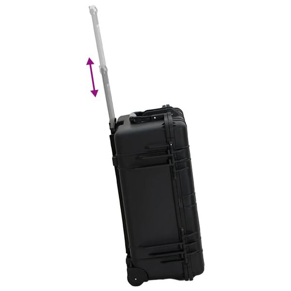 vidaXL Wheeled Flight Case Black 58x45x27 cm PP