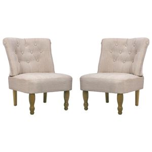 vidaXL French Chairs 2 pcs Cream Fabric