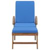 vidaXL Sun Loungers with Cushions 2 pcs Solid Teak Wood Blue