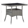 vidaXL 5 Piece Garden Dining Set Grey Poly Rattan and Acacia Wood