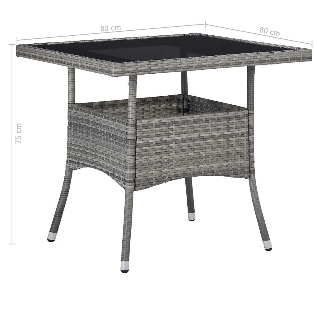 vidaXL 5 Piece Garden Dining Set Grey Poly Rattan and Acacia Wood