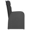 vidaXL 7 Piece Outdoor Dining Set with Cushions Poly Rattan Black