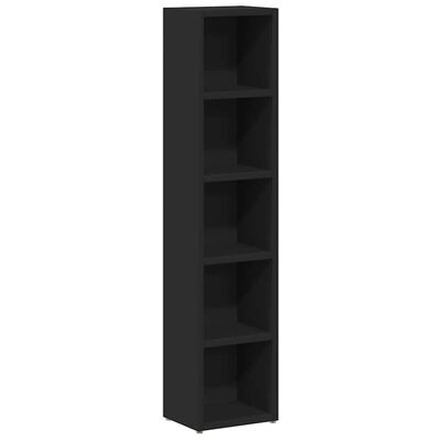 vidaXL CD Cabinets 2 pcs Black 21x16x93.5 cm Engineered Wood, black vidaXL CD Cabinets 2 pcs Black 21x16x93.5 cm Engineered Wood