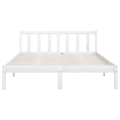 vidaXL Bed Frame without Mattress White Solid Wood 140x200 cm, white vidaXL Bed Frame without Mattress White Solid Wood 140x200 cm