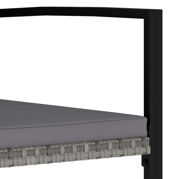 vidaXL 7 Piece Garden Dining Set Poly Rattan Grey