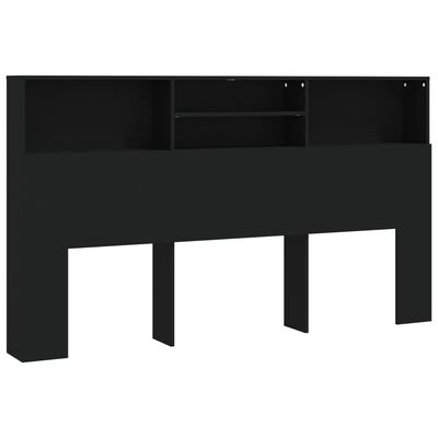 vidaXL Headboard Cabinet Black 180x19x103.5 cm, black vidaXL Headboard Cabinet Black 180x19x103.5 cm