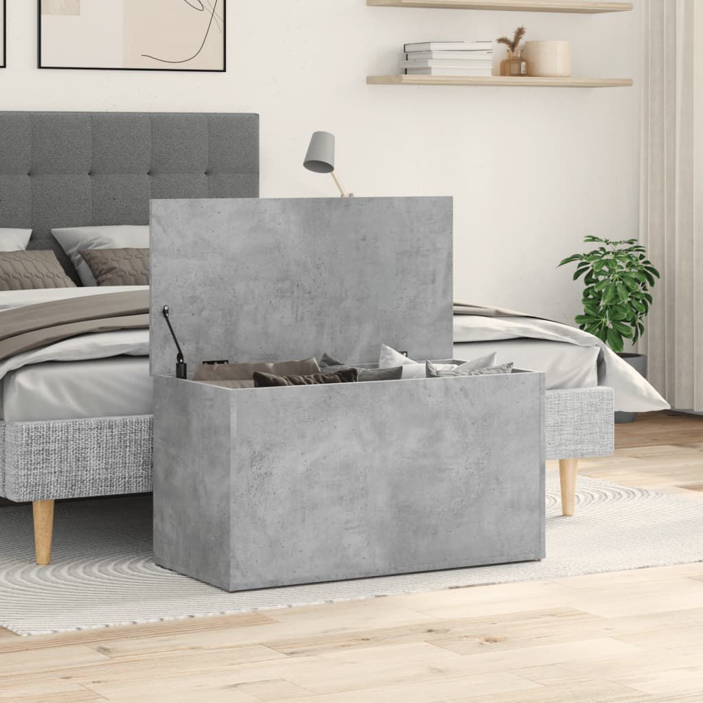 vidaXL Storage Chest Concrete Grey 84x42x46 cm Engineered Wood