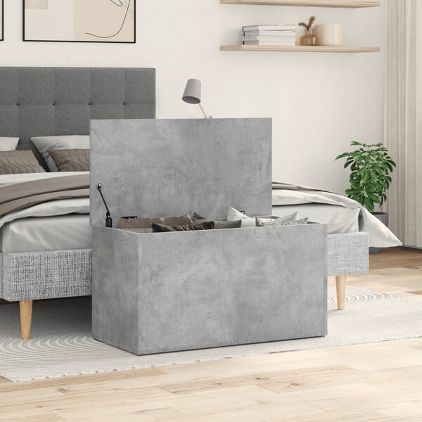 vidaXL Storage Chest Concrete Grey 84x42x46 cm Engineered Wood