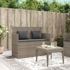 vidaXL Garden Bench with Cushions Grey Poly Rattan