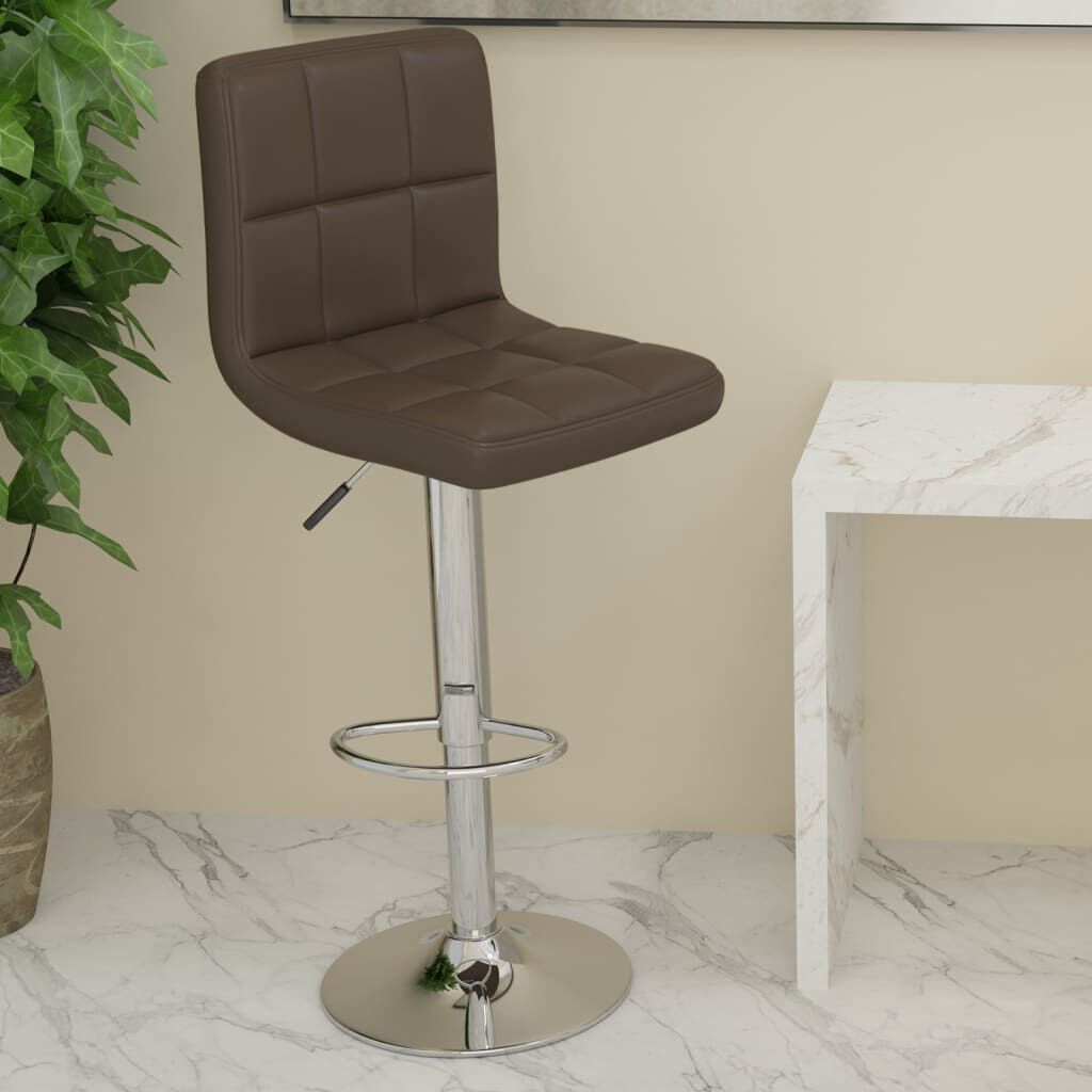 vidaXL Bar Stool Brown Faux Leather
