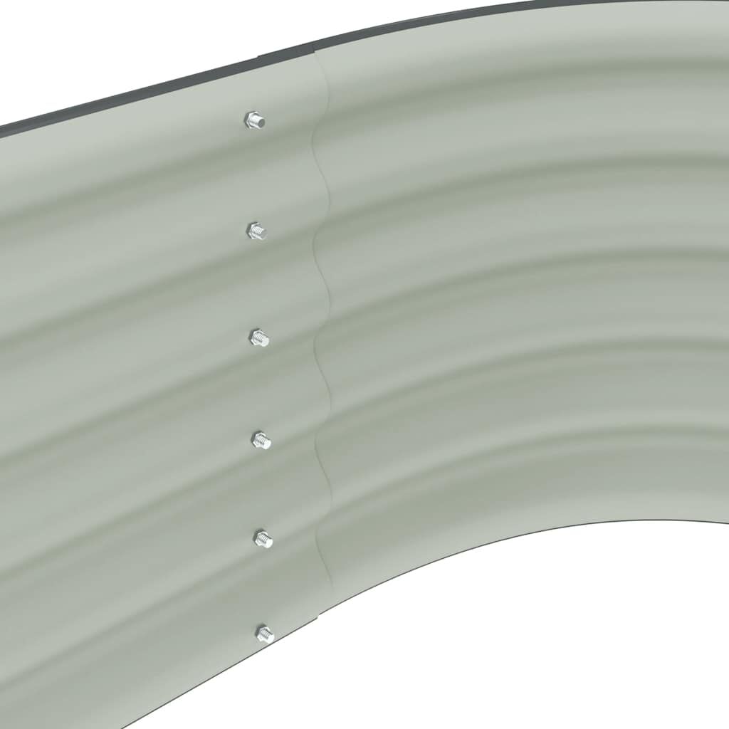 vidaXL Garden Raised Bed 240x80x44 cm Galvanised Steel Grey