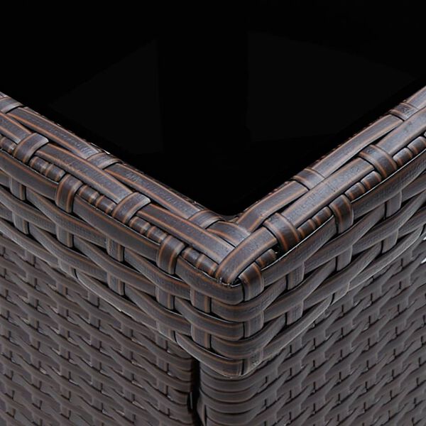 vidaXL Garden Dining Table Brown Poly Rattan