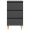 vidaXL Bed Cabinets with Solid Wood Legs 2 pcs Grey 40x35x69 cm