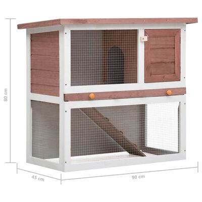 vidaXL Outdoor Rabbit Hutch 1 Door Brown Wood, brown vidaXL Outdoor Rabbit Hutch 1 Door Brown Wood
