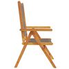 vidaXL Garden Chairs 2 pcs Grey Solid Wood Acacia and Polypropylene