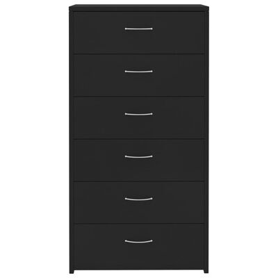 vidaXL Sideboard with 6 Drawers Black 50x34x96 cm Engineered Wood, black vidaXL Sideboard with 6 Drawers Black 50x34x96 cm Engineered Wood