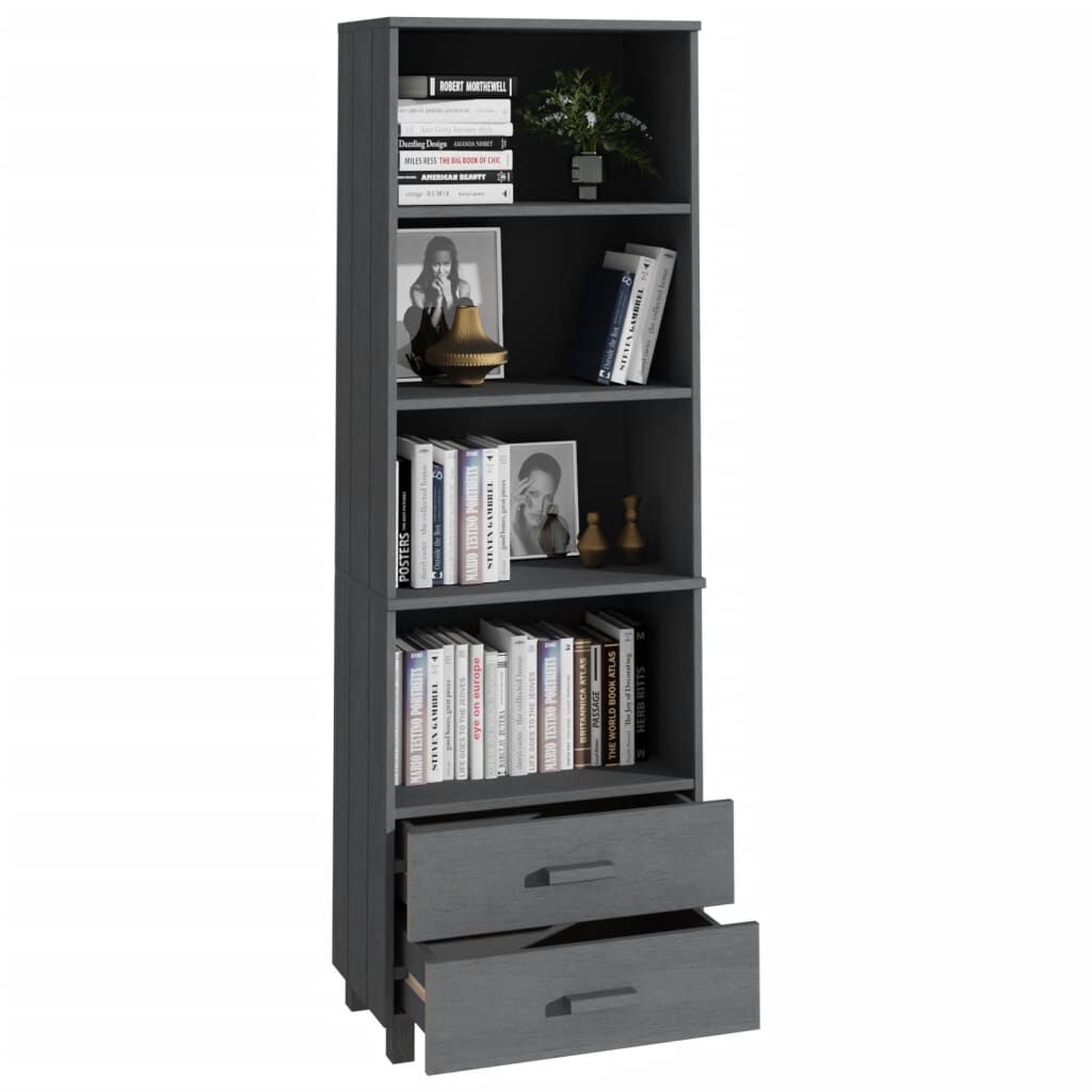 vidaXL Highboard HAMAR Dark Grey 60x35x180 cm Solid Wood Pine