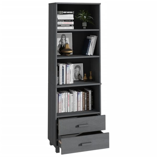vidaXL Highboard HAMAR Dark Grey 60x35x180 cm Solid Wood Pine