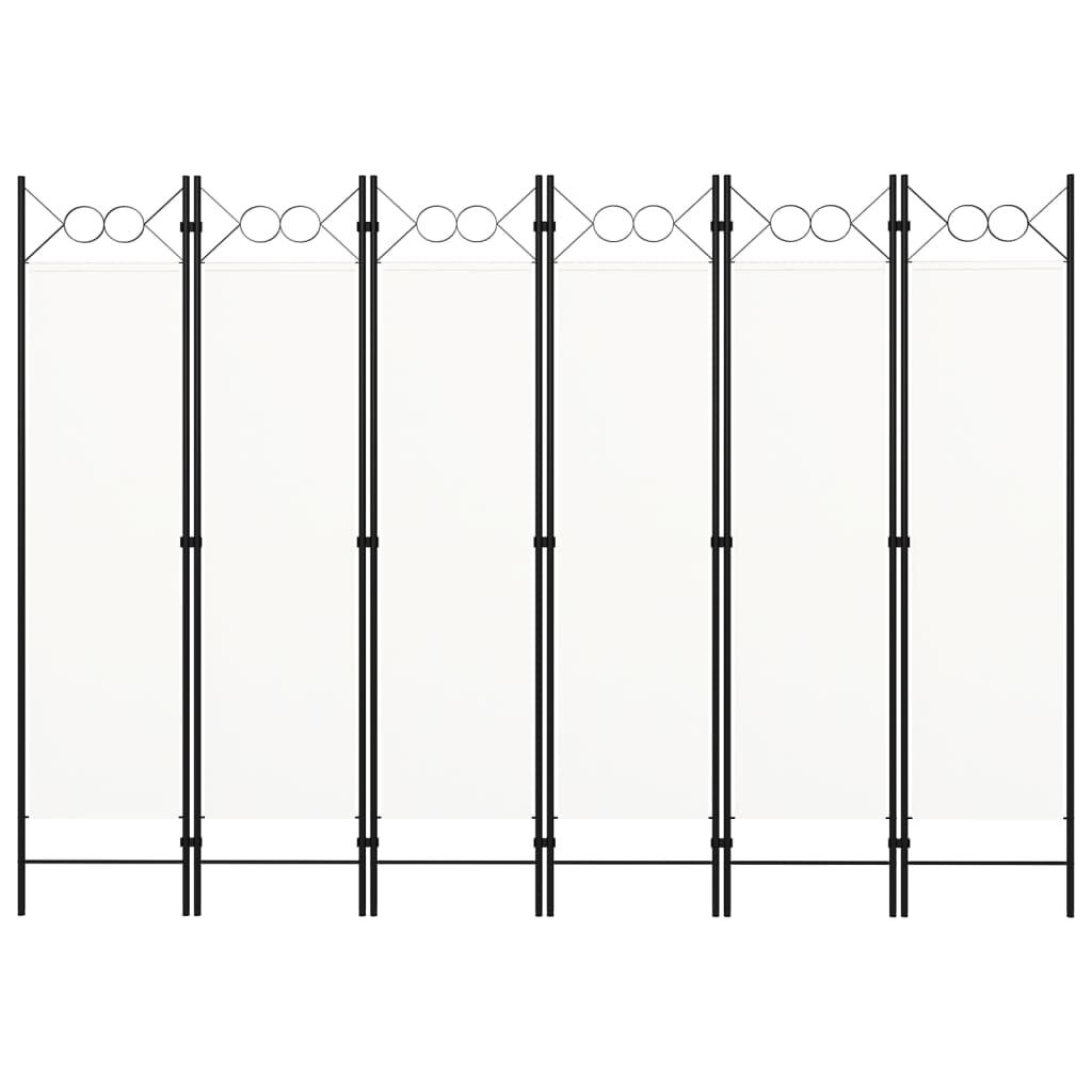vidaXL 6-Panel Room Divider White 240x180 cm