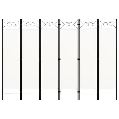 vidaXL 6-Panel Room Divider White 240x180 cm, white vidaXL 6-Panel Room Divider White 240x180 cm