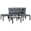 vidaXL 5 Piece Garden Lounge Set Black and Grey Poly Rattan