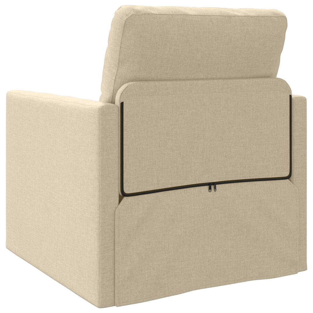 vidaXL Floor Sofa Bed 2-in-1 Cream 112x174x55 cm Fabric