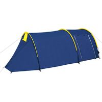 vidaXL Camping Tent 4 Persons Navy Blue/Yellow, yellow vidaXL Camping Tent 4 Persons Navy Blue/Yellow