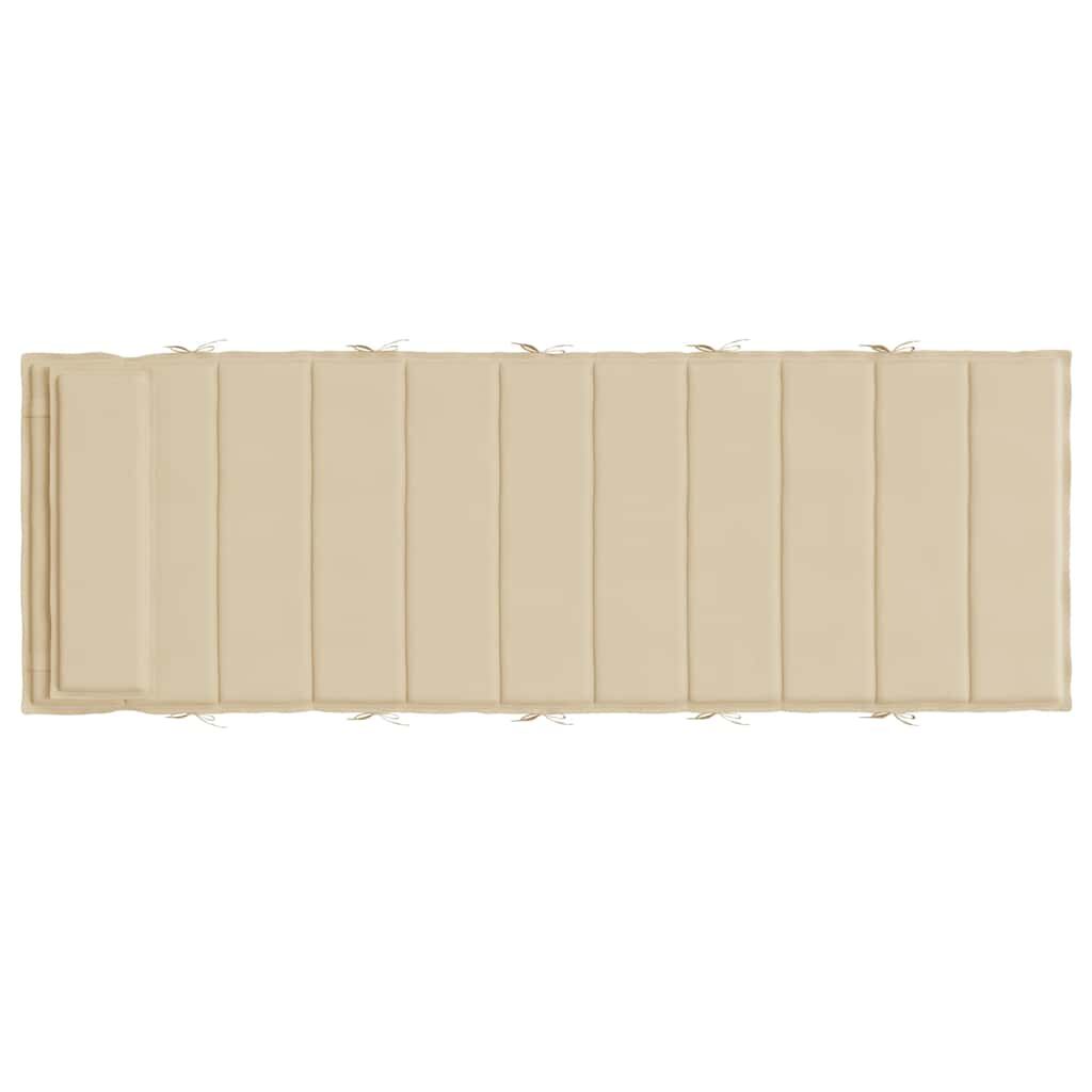 vidaXL Sun Lounger Cushion Beige 180x60x4 cm Oxford Fabric