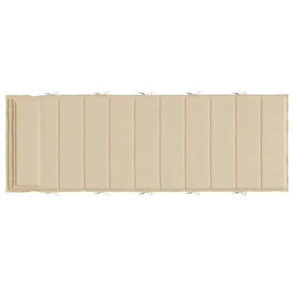 vidaXL Sun Lounger Cushion Beige 180x60x4 cm Oxford Fabric