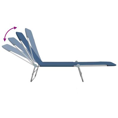 vidaXL Folding Sun Loungers 2 pcs Steel and Fabric Blue, dark blue vidaXL Folding Sun Loungers 2 pcs Steel and Fabric Blue