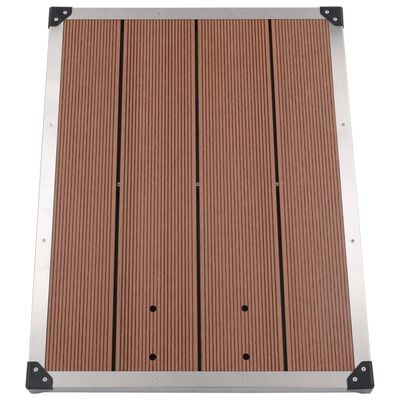 vidaXL Outdoor Shower Tray WPC Stainless Steel 80x62 cm Brown, brown vidaXL Outdoor Shower Tray WPC Stainless Steel 80x62 cm Brown