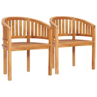 vidaXL Banana Chairs 2 pcs Solid Teak Wood,  vidaXL Banana Chairs 2 pcs Solid Teak Wood