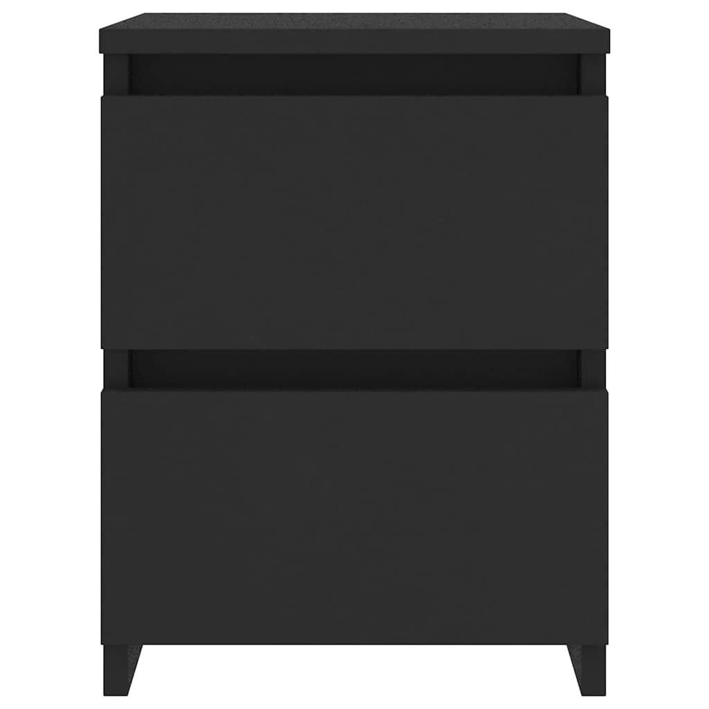 vidaXL Bedside Cabinets 2 pcs Black 30x30x40 cm Engineered Wood