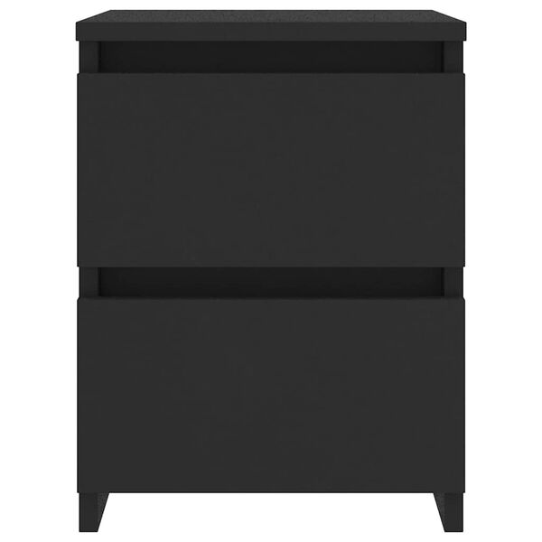 vidaXL Bedside Cabinets 2 pcs Black 30x30x40 cm Engineered Wood