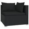 vidaXL 3 Piece Garden Lounge Set with Cushions Black Poly Rattan