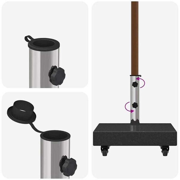 vidaXL Umbrella Base Black 45x25x8 cm Granite