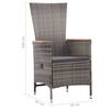 vidaXL 3 Piece Garden Lounge Set with Cushions Poly Rattan Grey