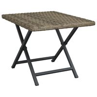 vidaXL Folding Table Grey 45x35x32 cm Poly Rattan, grey vidaXL Folding Table Grey 45x35x32 cm Poly Rattan