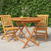 vidaXL Folding Garden Table &Oslash; 85x75 cm Solid Wood Teak