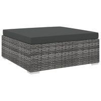 vidaXL Sectional Footrest 1 pc with Cushion Poly Rattan Grey, grey vidaXL Sectional Footrest 1 pc with Cushion Poly Rattan Grey