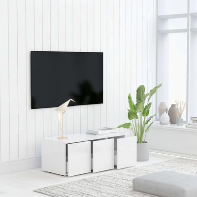 vidaXL TV Cabinet White 80x34x30 cm Engineered Wood, white vidaXL TV Cabinet White 80x34x30 cm Engineered Wood