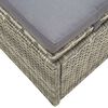 vidaXL Sunbed with Cushion Grey Poly Rattan