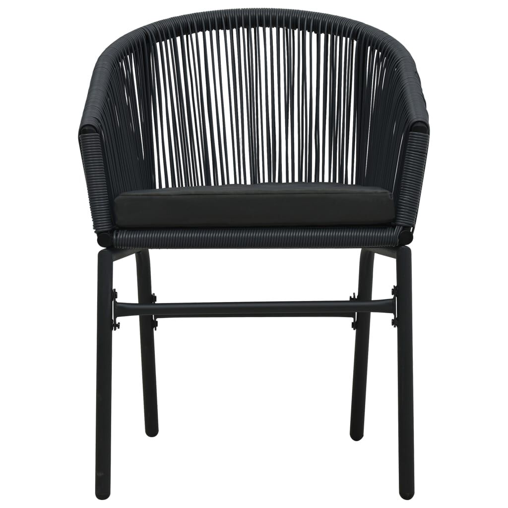 vidaXL 3 Piece Garden Dining Set Black