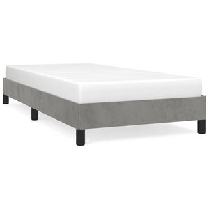 vidaXL Bed Frame without Mattress Light Grey 92x187 cm Single Velvet